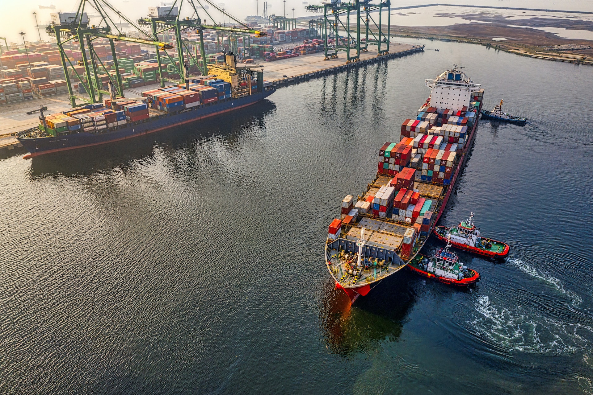 ships at a port